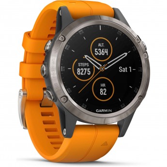 Часы GARMIN FENIX 5 PLUS SAPPHIRE титановый с оранжевым ремешком Часы GARMIN FENIX 5 PLUS SAPPHIRE титановый с оранжевым ремешком