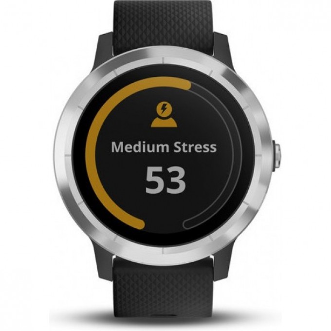 Часы GARMIN VIVOACTIVE 3 серебристые с черным ремешком 010-01769-02