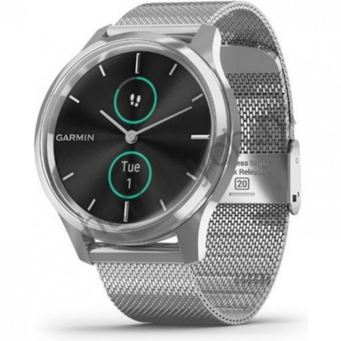 Часы GARMIN VIVOMOVE LUXE серебристый с серебристым ремешком 010-02241-23