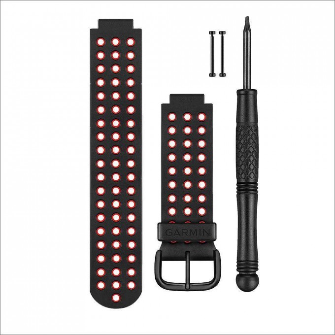 Ремешок сменный для GARMIN FORERUNNER 220 (пластик) Черно/Красный 010-11251-30