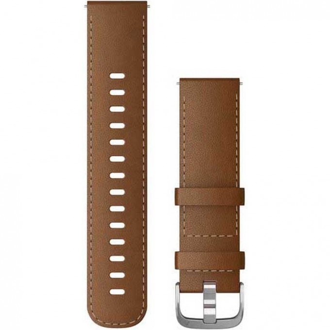 Ремешок сменный GARMIN 22MM BAND, BROWN LEATHER/SILVER LEATHER BAND 010-12932-24